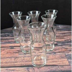 Mini Glass Wine Carafes 6pk – 7oz Single-Serve Personal Decanters VTG Happy Hour